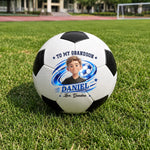 Custom Photo Soccer Player Gifts For Grandson - Personalized Soccer Ball