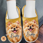 Custom Photo Name Pet Gifts For Dog And Cat Lovers - Personalized Fluffy Slippers