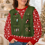 Custom Photo Merry Huntmas Deer Scene for Him - Personalized Ugly Sweatshirt copy