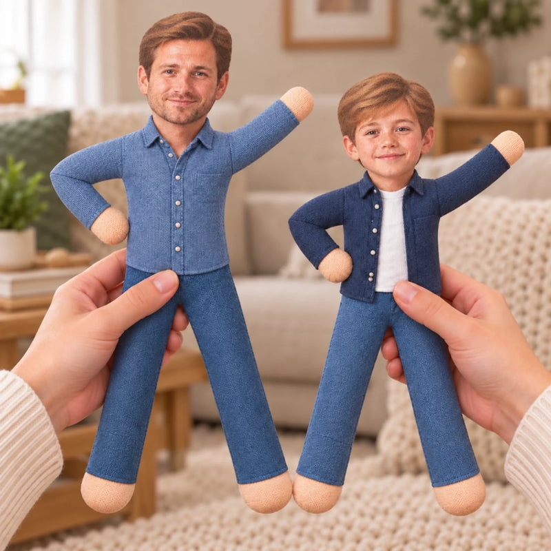 Custom Photo Family Gifts - Personalized Poseable Plush Doll