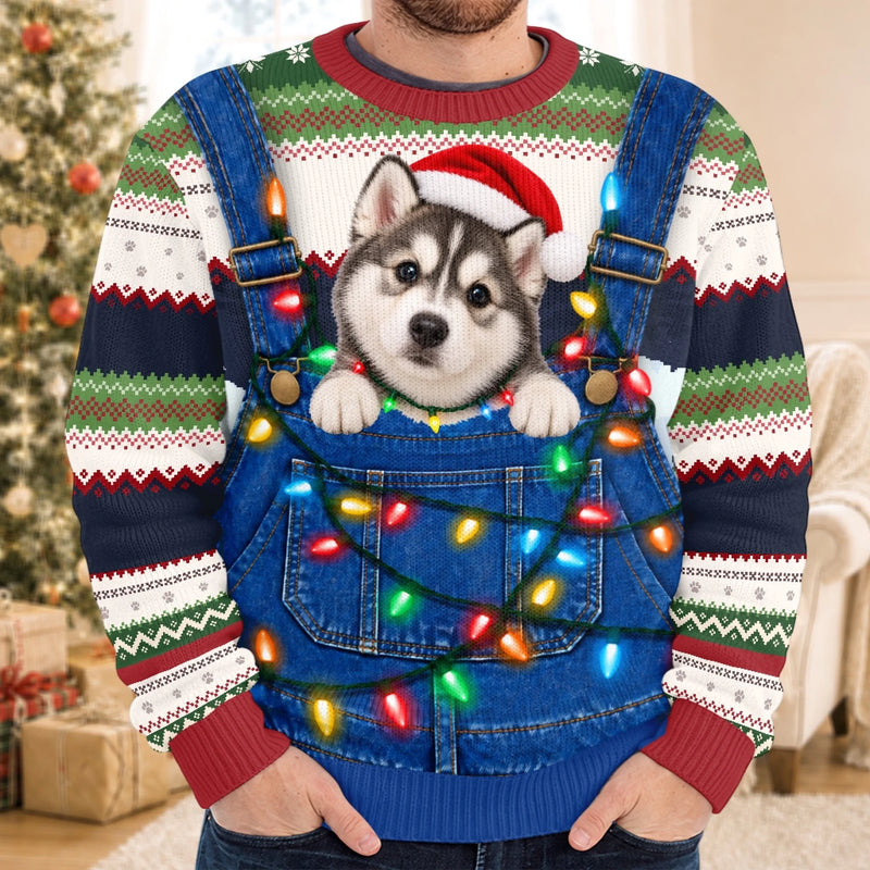 Custom Photo Pet Christmas Gifts for Pet Lovers - Personalized Ugly Sweatshirt