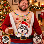 Custom Funny Pet Photo Christmas Gifts For Dog And Cat Lovers - Personalized Ugly Sweatshirt