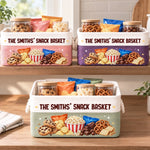 Custom Name Family Snack Basket Gifts - Personalized Storage Basket