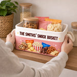 Custom Name Family Snack Basket Gifts - Personalized Storage Basket
