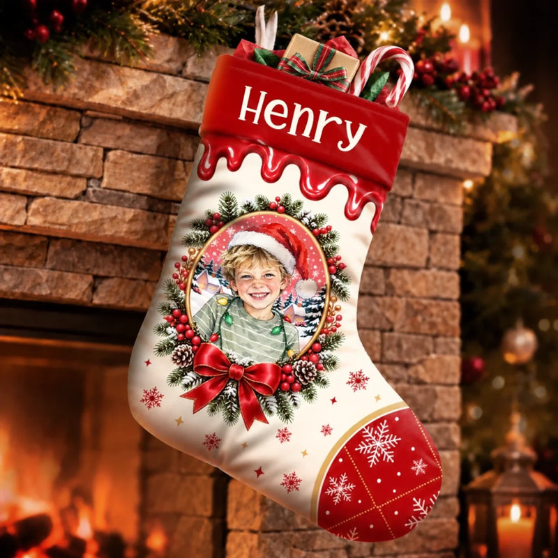 Custom Photo Christmas Gifts For Family And Pet Lovers - Personalized Stocking