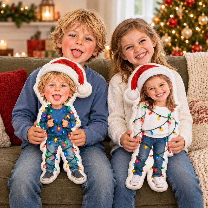 Custom Photo Christmas Gifts for Kids - Personalized Shaped Pillow