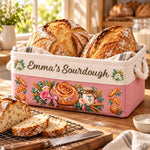 Custom Name Sourdough Bread Baking Gifts for Bakers - Personalized Storage Basket