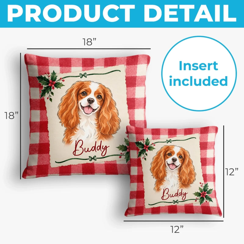 Custom Pet Photo Christmas Portrait Gifts For Dog And Cat Lovers - Personalized Pillow