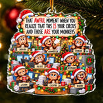 Custom Name Christmas Office Monkey Gifts - Personalized Acrylic Ornament
