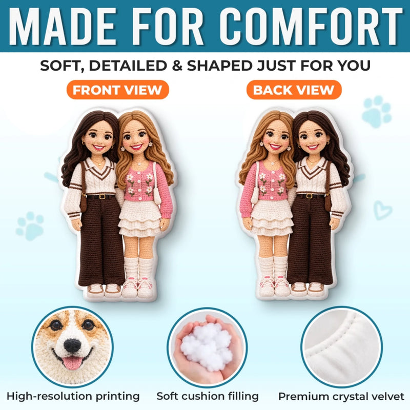 Custom Photo Character Birthday Gifts for Kids - Personalized Shaped Pillow