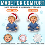 Custom Photo Santa Character Christmas Gifts for Kids - Personalized Shaped Pillow