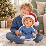 Custom Photo Santa Character Christmas Gifts for Kids - Personalized Shaped Pillow