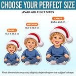Custom Photo Santa Character Christmas Gifts for Kids - Personalized Shaped Pillow
