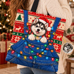 Custom Pet Photo Christmas Gifts For Dog Lovers - Personalized All-Over Print Tote Bag