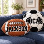 Custom Name Sports Ball Gifts for Young Athletes - Personalized Shaped Pillow