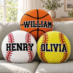 Custom Name Sports Ball Gifts for Young Athletes - Personalized Shaped Pillow