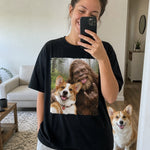 Custom Funny Photo Dog Selfie Bigfoot Gifts For Dog Cat Lovers - Personalized Comfort T-Shirt