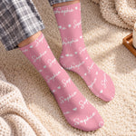 Custom Name Heart Pattern Gifts For Family, Kids - Personalized Middle Tube Socks