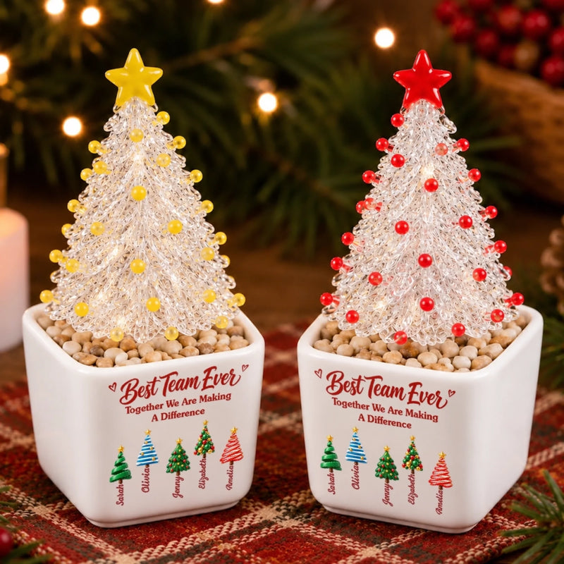 Custom Name Christmas Team Gifts - Personalized Glass Everlasting Christmas