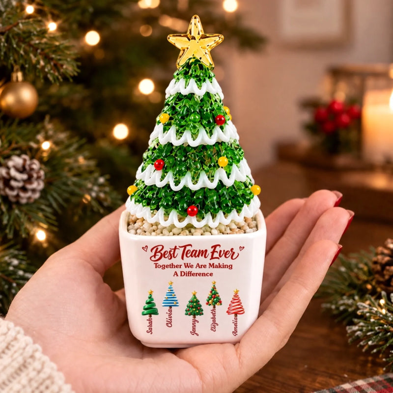 Custom Name Christmas Team Gifts - Personalized Glass Everlasting Christmas