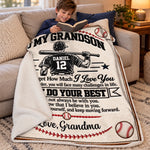 Custom Name Baseball Gifts for Grandson - Personalized Blanket