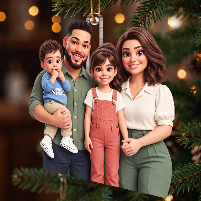 Custom Photo Family Christmas Gifts - Personalized Acrylic Ornament