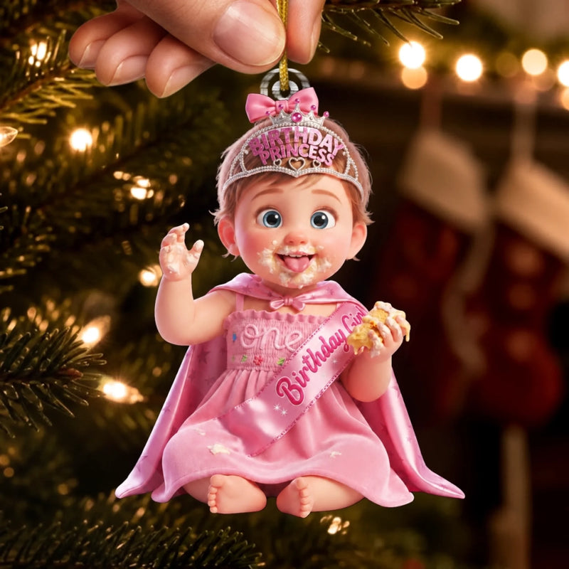Custom Photo Christmas Birthday Gifts for Daughters and Kids - Personalized Acrylic Ornament