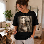 Custom Funny Pet Photo Alien UFO Gifts for Pet Lovers - Personalized Comfort T-Shirt