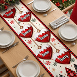 Custom Name Christmas Family Table Decor - Personalized Table Runner