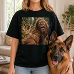 Custom Pet Photo Chasing Bigfoot Gifts For Dog And Cat Lovers - Personalized Comfort T-Shirt