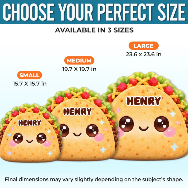 Custom Name Taco Gifts for Kids - Personalized Shaped Pillow