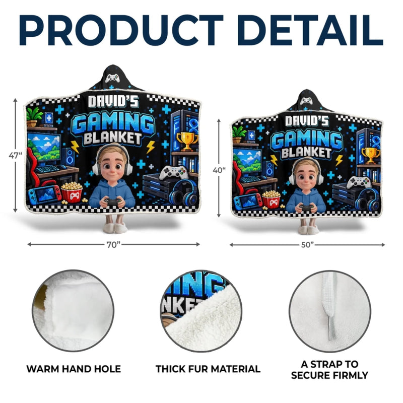 Custom Video Game Name Gifts for Kids - Personalized Snuggle Blanket