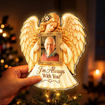 Custom Photo Guardian Angel Memorial Keepsake - Personalized LED Tree Topper