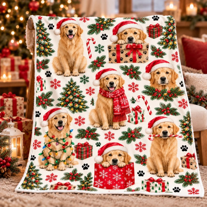 Custom Pet Photo Pattern Christmas Gifts For Dog And Cat Lovers - Personalized Blanket