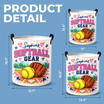 Custom Name Softball Gear Gifts For Players - Personalized Laundry Basket
