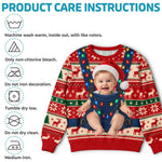 Custom Photo Christmas Gifts for New Dads - Personalized Ugly Sweatshirt