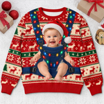 Custom Photo Christmas Gifts for New Dads - Personalized Ugly Sweatshirt