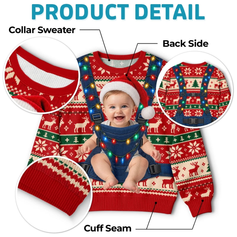 Custom Photo Christmas Gifts for New Dads - Personalized Ugly Sweatshirt