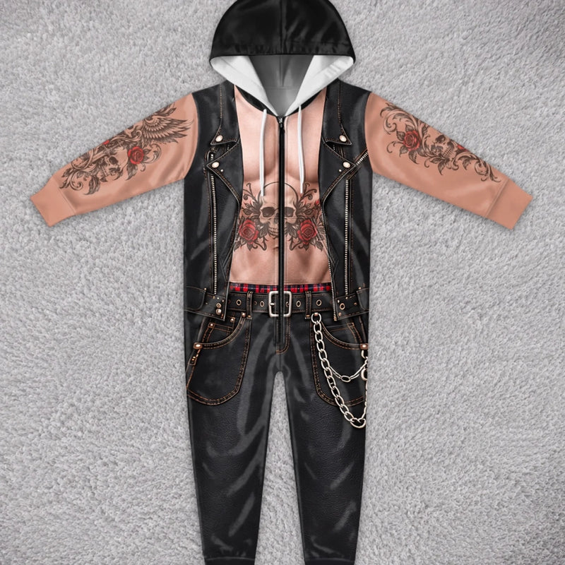 Custom Biker Skull Gifts For Men - Personalized Adult Onesie