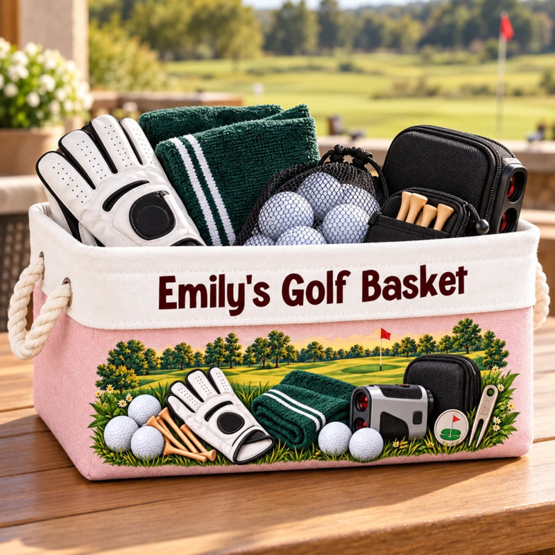 Custom Name Golf Gifts for Golfers - Personalized Storage Basket