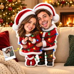 Custom Photo Christmas Gifts for Couples - Personalized Shaped Pillow