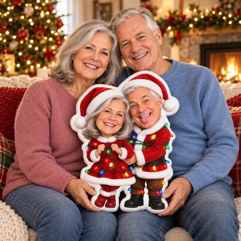 Custom Photo Christmas Gifts for Couples - Personalized Shaped Pillow