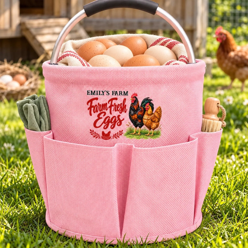 Custom Name Farm Fresh Eggs Gifts For Chicken Keepers - Personalized Tool Bag