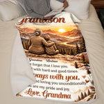 Custom Name Grandma Gifts for Grandson or Granddaughter - Personalized Blanket