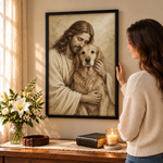 Custom Pet Photo Christian Dog Portrait Decor - Personalized Poster