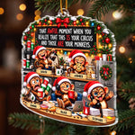 Custom Name Office Monkey Christmas Gifts for Coworkers and Work Besties - Personalized Acrylic Ornament