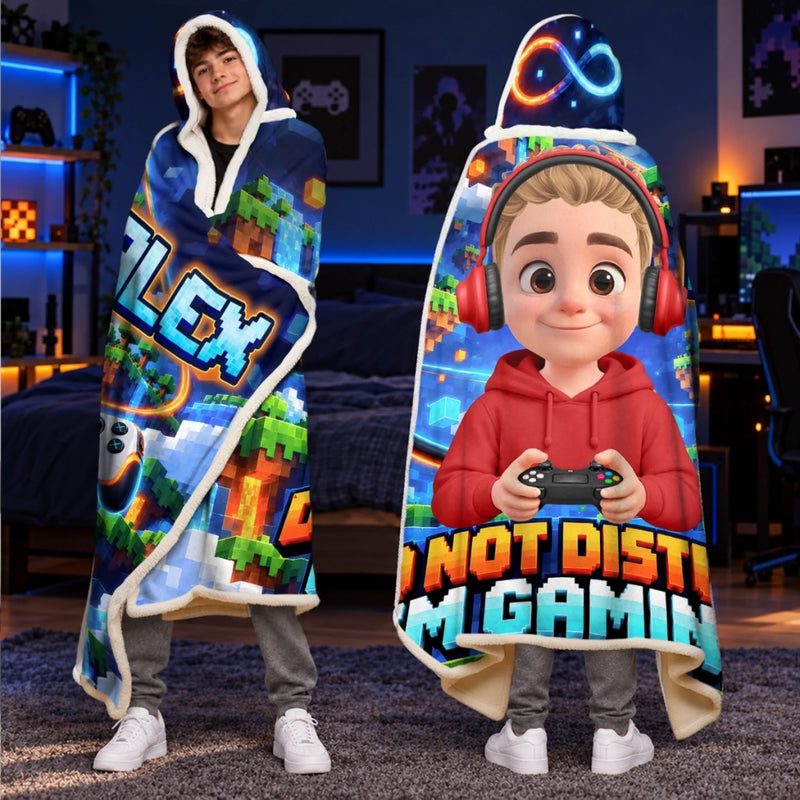 Custom Name Gamer Gifts for Kids - Personalized Snuggle Blanket