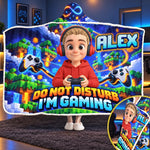 Custom Name Gamer Gifts for Kids - Personalized Snuggle Blanket