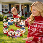 Custom Name Christmas Snowman Family Decor - Personalized Custom Shaped Wood Sign