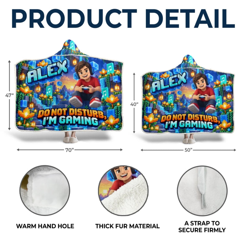 Custom Photo Gaming Do Not Disturb Gifts for Kids - Personalized Snuggle Blanket